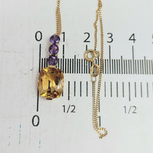 Load image into Gallery viewer, Ladies Necklace Yellow Gold 9ct (375,9K) Rare Natural Citrine &amp; Amethyst Pendant
