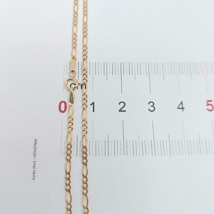 Ladies Italian Yellow Gold 9ct (375,9K) Solid High Quality Figaro Chain