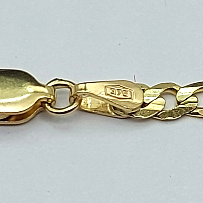 Ladies 9ct (375, 9K) High Quality Yellow Gold Figaro Minimalist Chain Necklace