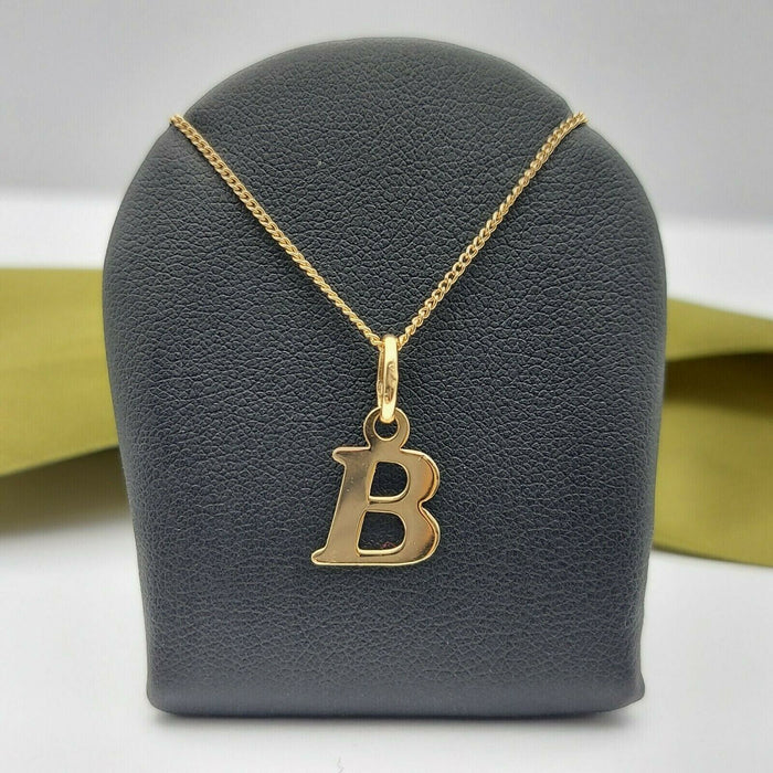 Ladies Pendant 18ct (750, 18K) Yellow Gold 'B' Plain Pendant
