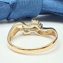 Load image into Gallery viewer, Ladies Yellow Gold 14ct (585,14k) Natural Sapphire &amp; Diamonds (12pts) Dress Ring
