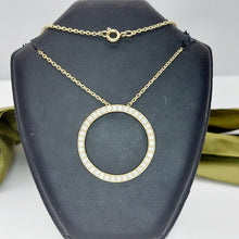 Load image into Gallery viewer, Ladies Necklace 14ct (585,14K) Yellow Gold Diamante Circle Pendant Necklace
