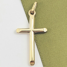 Load image into Gallery viewer, Unisex Yellow Gold 9ct (375, 9K) High Quality Rare Pinched Edges Cross Pendant
