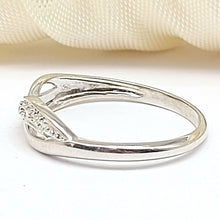 Load image into Gallery viewer, Ladies White Gold 9ct (375,9k) Unique Infinity Style Natural Diamond Chips Ring
