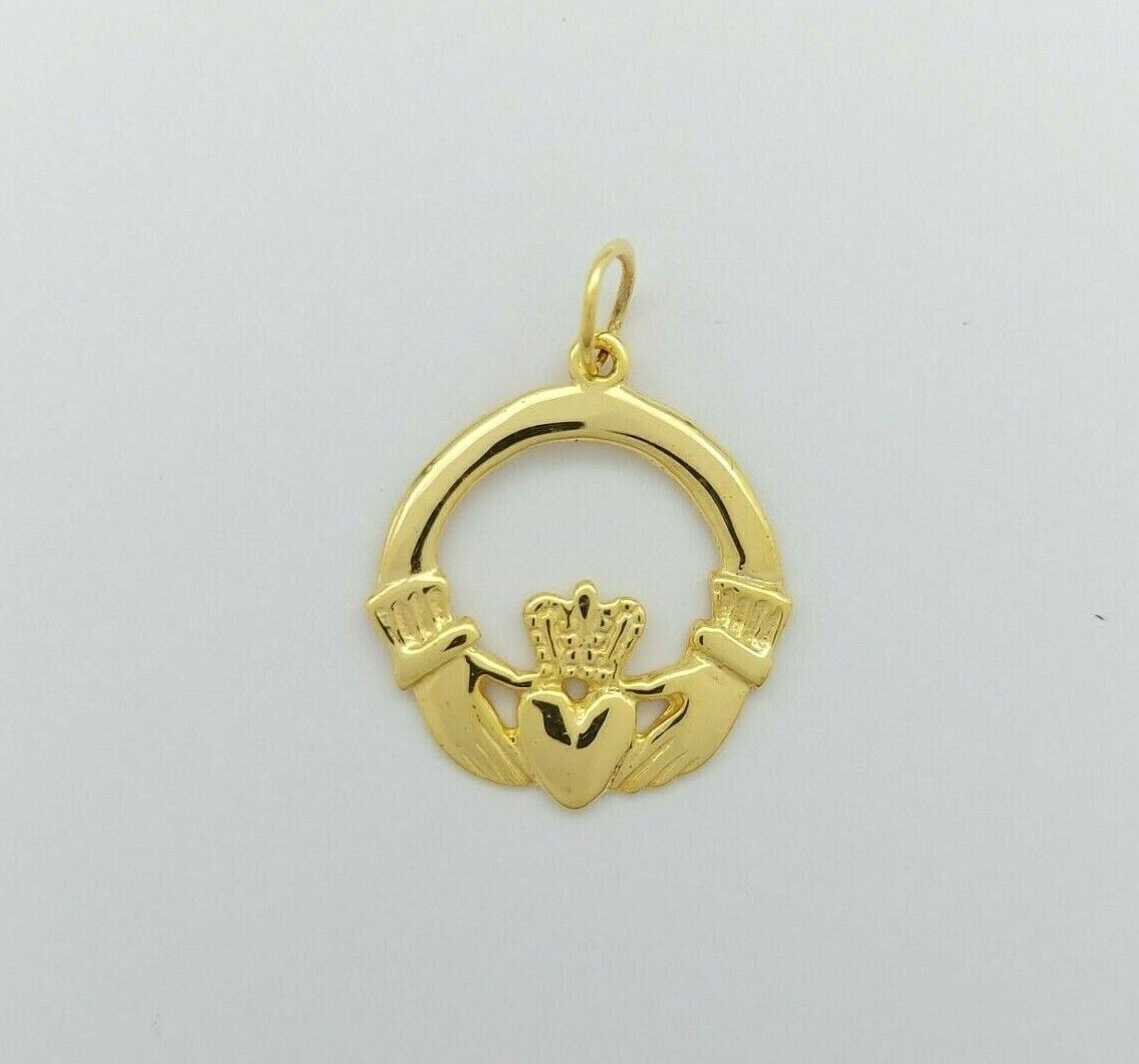 Irish Claddagh Pendant 9ct (375, 9K) Yellow Gold Pendant