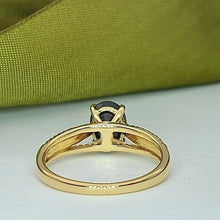 Load image into Gallery viewer, Ladies Ring 14ct (585, 14K) Yellow Gold Sapphire &amp; Diamond Dress Ring
