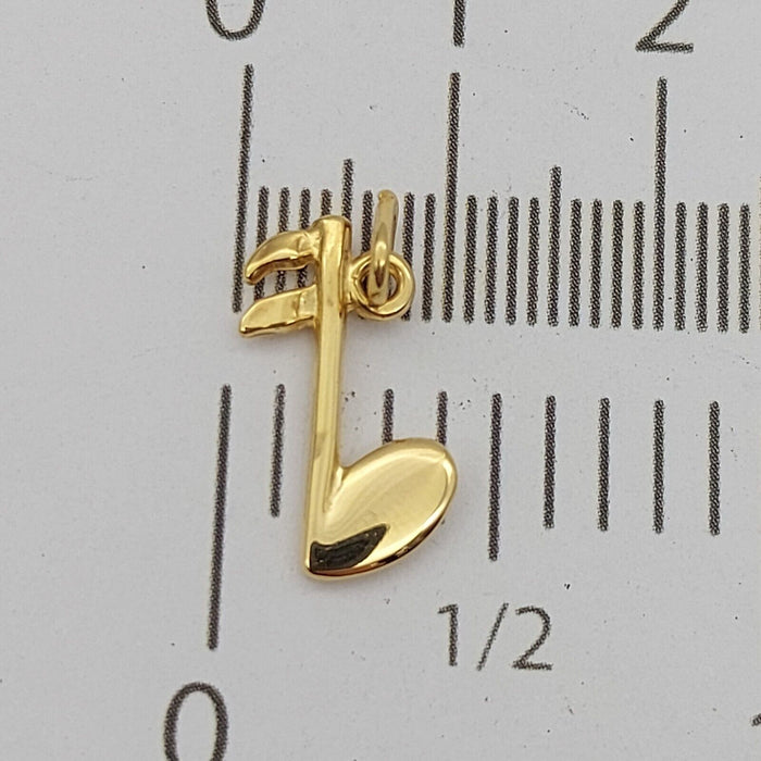 Unisex Pendant 9ct (375, 9K) Yellow Gold Music Note Pendant