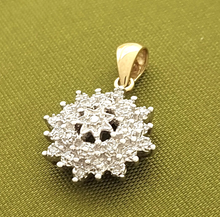 Load image into Gallery viewer, Rare 9ct (375, 9K) Unique White Gold &amp; Yellow Gold Pendant w/ Natural Diamond

