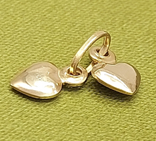 Load image into Gallery viewer, Ladies Solid Yellow Gold 9ct (375, 9K) Tiny Double Hearts Pendant
