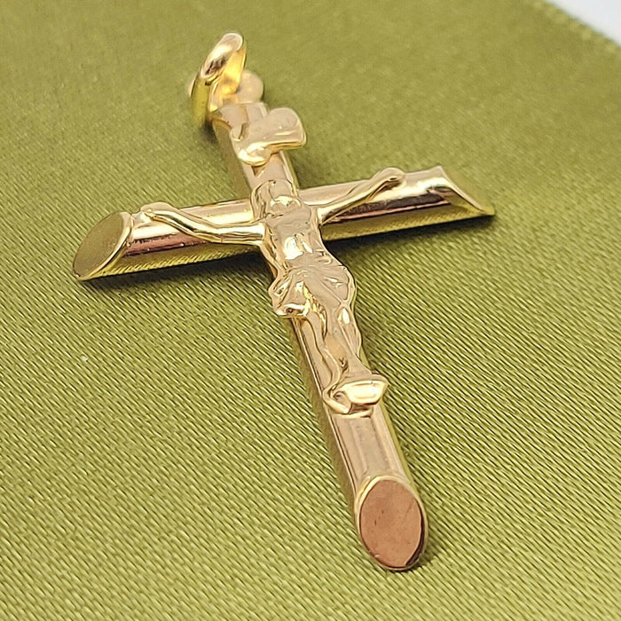 Unisex Yellow Gold 9ct (375, 9K) High Quality Jesus Christ Crucifix Pendant