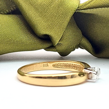 Load image into Gallery viewer, Ladies Ring 9ct (375, 9K) Yellow Gold Diamante Engagement Ring
