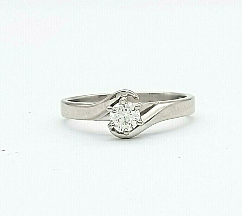 Ladies Ring 18ct (750, 18K) White Gold (0.25ct) Natural Diamond Solitaire Ring