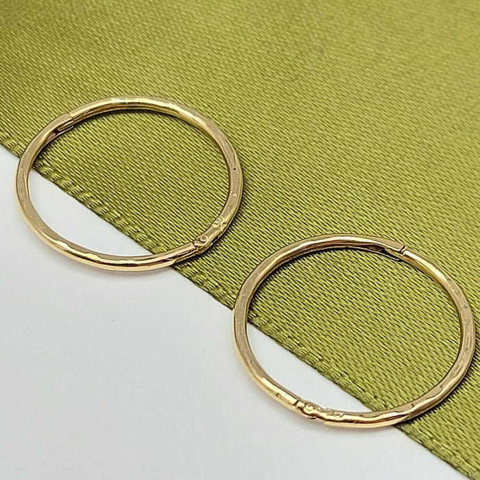 Ladies Yellow Gold 9ct (375, 9K) Patterned Diamond Cut Small Hoop Earrings