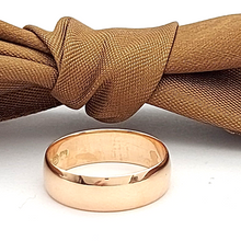 Load image into Gallery viewer, Antique Ladies 9ct (375, 9K) Rose Gold Wide Wedding Cigar Band Ring
