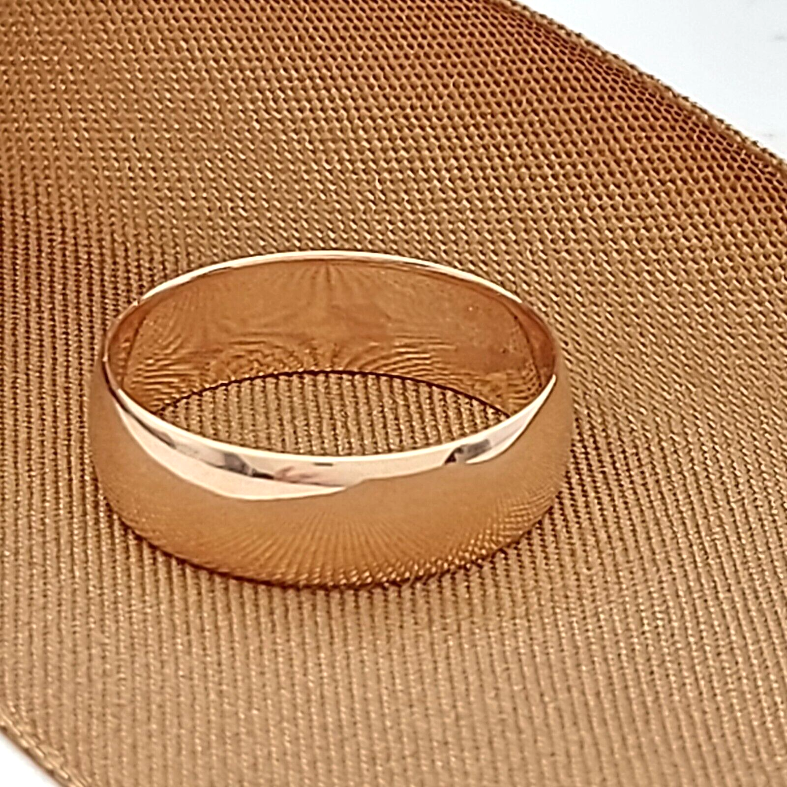 Antique Ladies 9ct (375, 9K) Rose Gold Wide Wedding Cigar Band Ring