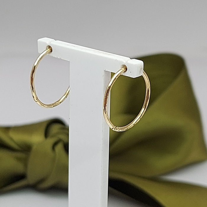 Ladies Yellow Gold 9ct (375, 9K) Patterned Diamond Cut Small Hoop Earrings