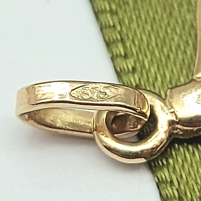 Unisex Yellow Gold 9ct (375, 9K) Unique Solid Gold Moving Cat Pendant