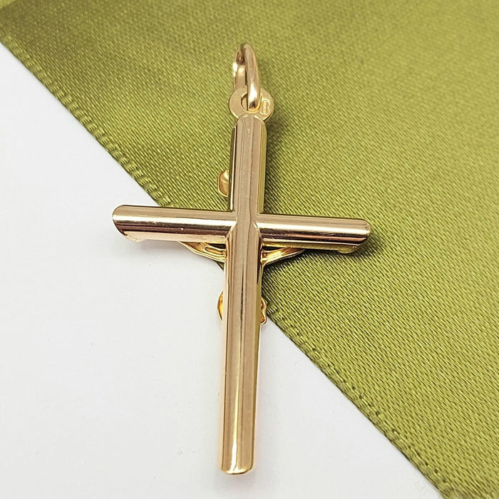 Unisex Yellow Gold 9ct (375, 9K) High Quality Jesus Christ Crucifix Pendant