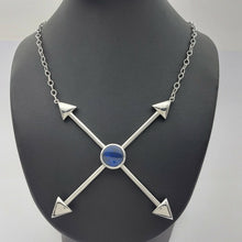 Load image into Gallery viewer, Ladies Necklace Sterling Silver 925 Curb Chain with Opal Arrow Pendant Necklace
