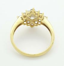 Load image into Gallery viewer, Ladies Ring 9ct (375, 9K) Yellow Gold Square Diamante Dress Ring
