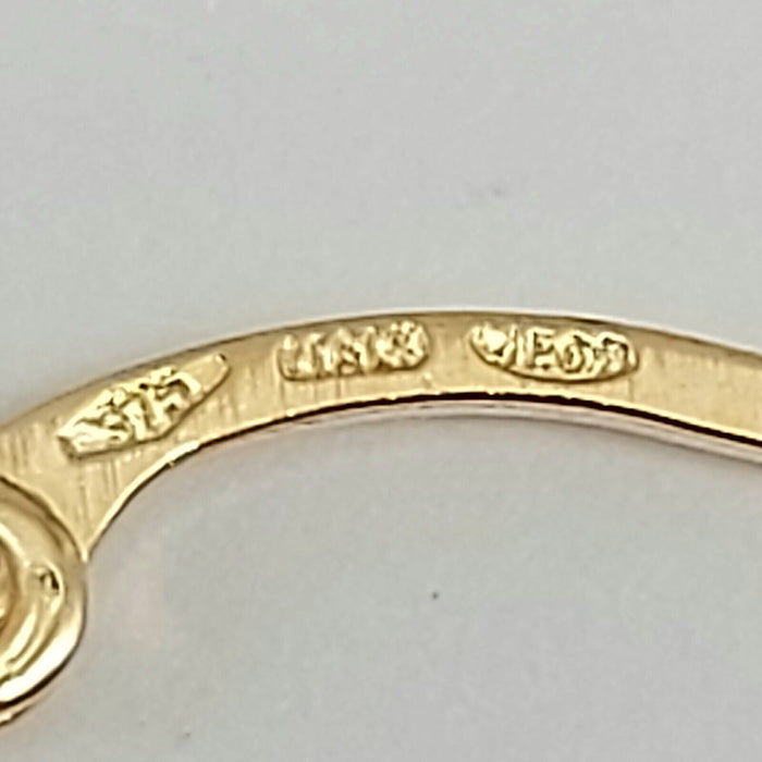 Ladies Yellow Gold 9ct (375, 9K) Patterned Diamond Cut Hoop Earrings