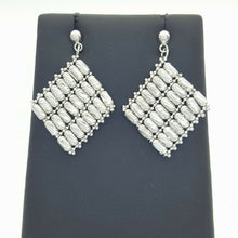 Load image into Gallery viewer, Ladies Earrings 14ct (585,14K) White Gold Movable Diamond Cut Dangle Earrings
