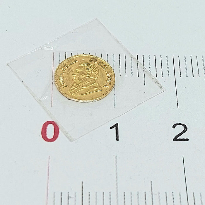 Unisex Yellow Gold 10k (417, 10K) Rare Mini Krugerrand Collectors Coin