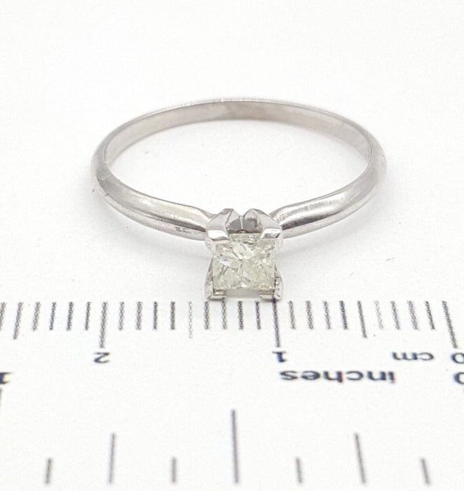 Ladies Ring 14ct (585,14ct) White Gold Natural 0.31ct Princess Cut Diamond Ring
