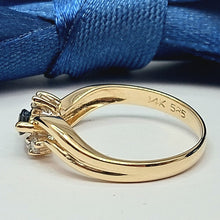 Load image into Gallery viewer, Ladies Yellow Gold 14ct (585,14k) Natural Sapphire &amp; Diamonds (12pts) Dress Ring
