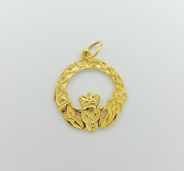 Irish Claddagh Pendant 9ct (375, 9K) Yellow Gold Pendant