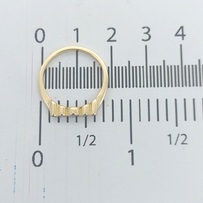 Ladies 18ct (750, 18K) Yellow Gold 0.18ct Natural Diamond Bezel Dress Ring