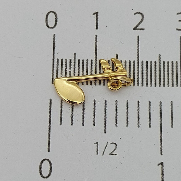 Unisex Pendant 9ct (375, 9K) Yellow Gold Music Note Pendant