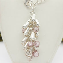 Load image into Gallery viewer, MHJ Ladies Necklace Sterling Silver(925) Circle Link &amp; Droplets Pendant Necklace
