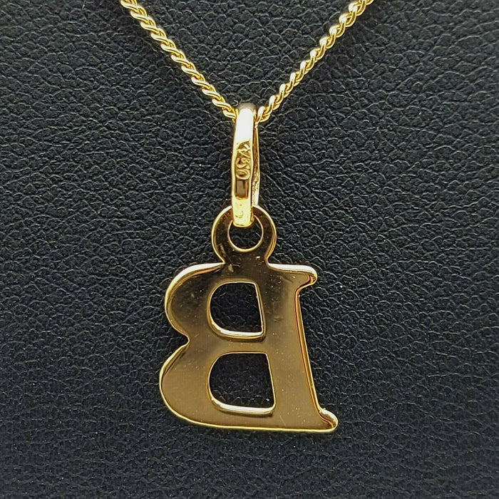 Ladies Pendant 18ct (750, 18K) Yellow Gold 'B' Plain Pendant