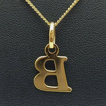 Load image into Gallery viewer, Ladies Pendant 18ct (750, 18K) Yellow Gold &#39;B&#39; Plain Pendant
