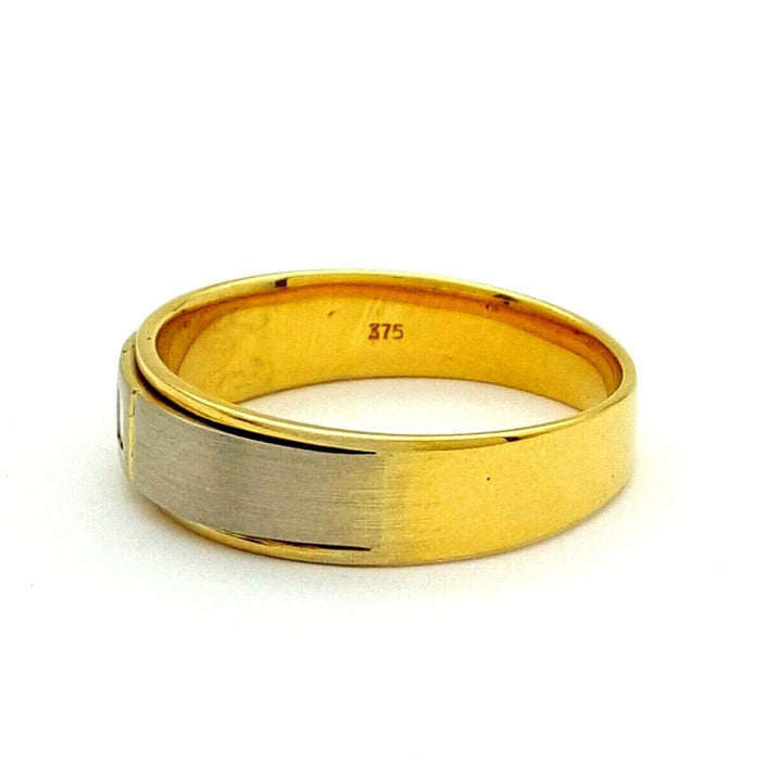 Ladies 9ct (375,9K) Yellow & White Gold Natural Princess Diamond (0.12ct) Ring