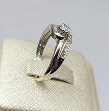 Load image into Gallery viewer, Ladies Rings White Gold 9ct (375, 9k) 9 Natural Diamonds Engagement Ring Set
