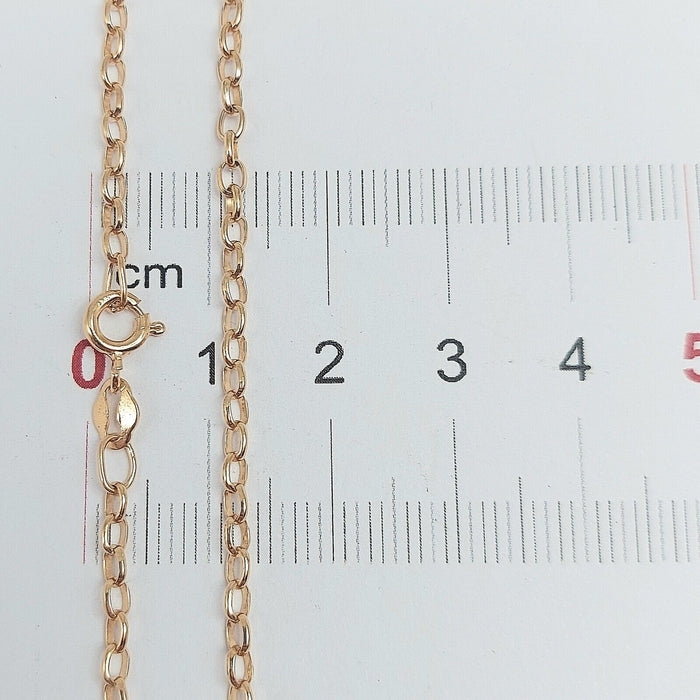 Ladies Necklace 9ct (375, 9K) High Quality Mariner Link Belcher Chain Necklace