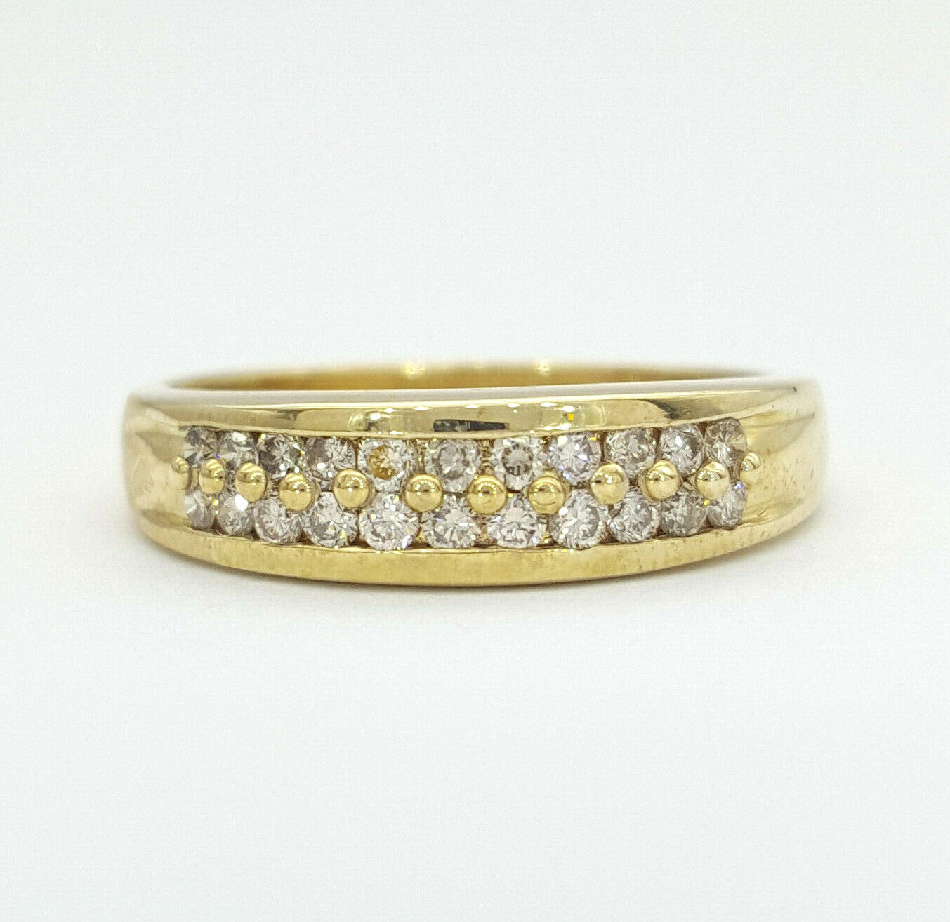 Ladies Ring 9ct (375, 9K) Yellow Gold (0.50ct) Round Natural Diamond Dress Ring
