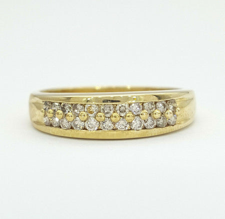 Ladies Ring 9ct (375, 9K) Yellow Gold (0.50ct) Round Natural Diamond Dress Ring