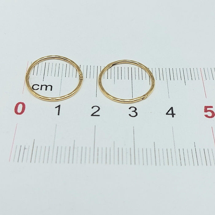 Ladies Yellow Gold 9ct (375, 9K) Patterned Diamond Cut Small Hoop Earrings