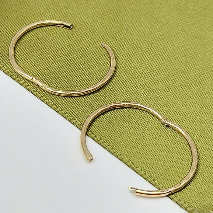 Ladies Yellow Gold 9ct (375, 9K) Patterned Diamond Cut Small Hoop Earrings