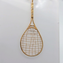 Load image into Gallery viewer, Unisex Yellow Gold 9ct (375, 9K) High Quality Mini Diamond Tennis Racket Pendant
