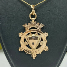 Load image into Gallery viewer, Ladies Pendant 9ct (375, 9K) Rose Gold Shield Pendant
