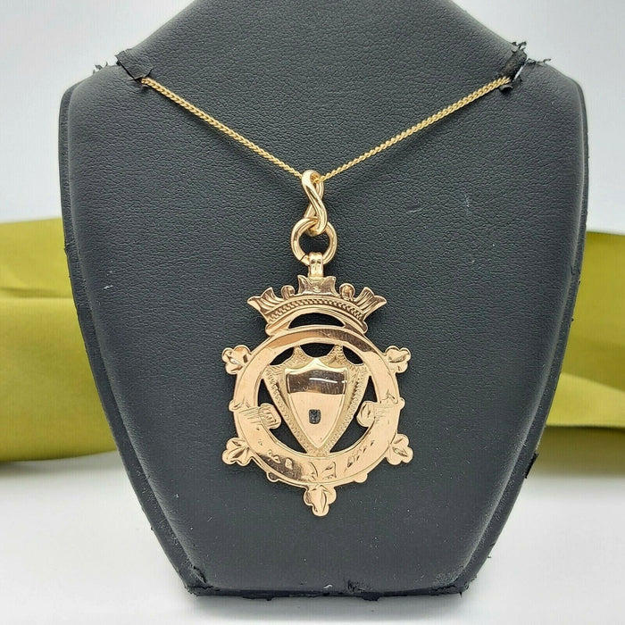 Ladies Pendant 9ct (375, 9K) Rose Gold Shield Pendant