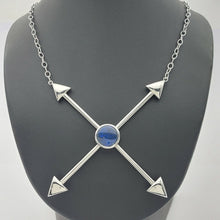 Load image into Gallery viewer, Ladies Necklace Sterling Silver 925 Curb Chain with Opal Arrow Pendant Necklace
