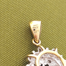 Load image into Gallery viewer, Rare 9ct (375, 9K) Unique White Gold &amp; Yellow Gold Pendant w/ Natural Diamond
