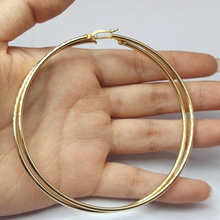 Load image into Gallery viewer, Ladies Yellow Gold 14ct (585, 14K) High Quality Large Round Hoop Earrings
