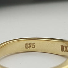 Load image into Gallery viewer, Ladies Ring 9ct (375, 9K) Yellow Gold V Shape Curve Diamond (35pts) Ring
