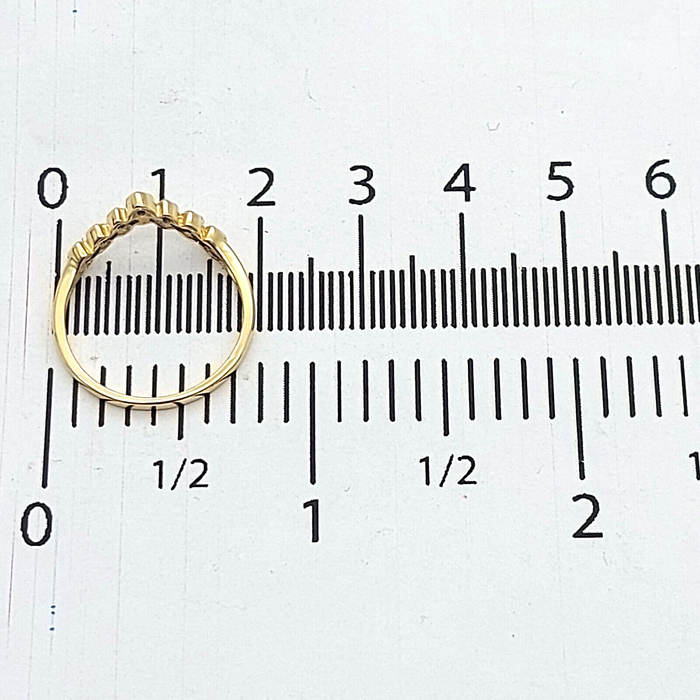 Ladies Ring 9ct (375, 9K) Yellow Gold & Diamond Chip Wishbone Ring